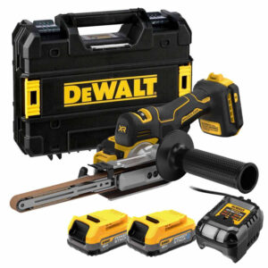 Dewalt DCM200E2T 18v XR Band File Kit - 2 x 1.7ah Powerstack Batteries, Charger and Case