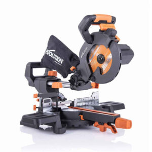 Evolution R185SMS+ 185mm Sliding Compund Mitre Saw with TCT Cutting Blade 240v