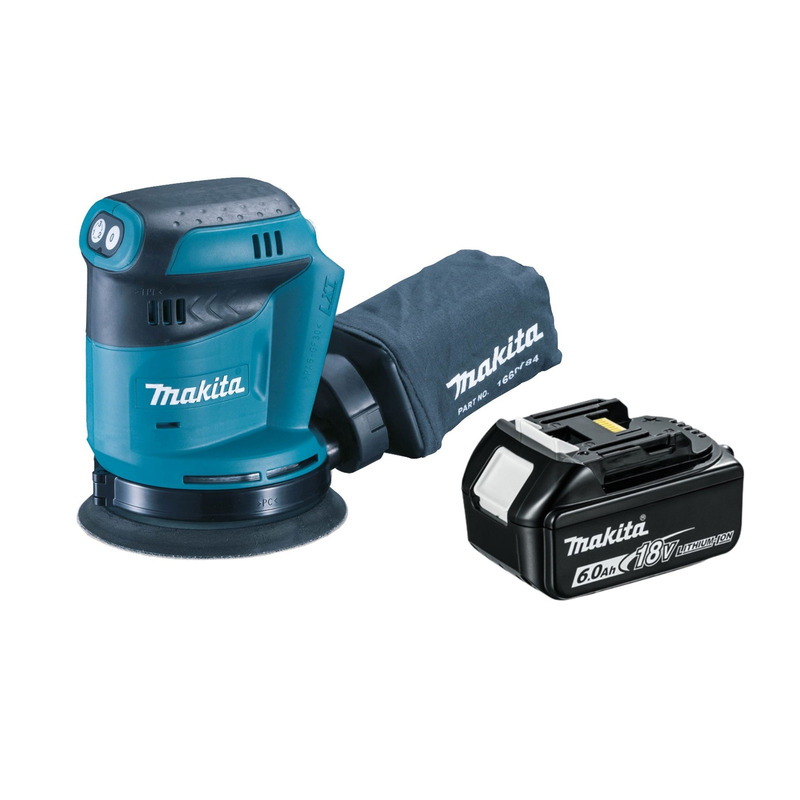 Makita DBO180Z 18V LXT Random Orbit Sander (Body Only) & BL1860 6.0Ah Battery