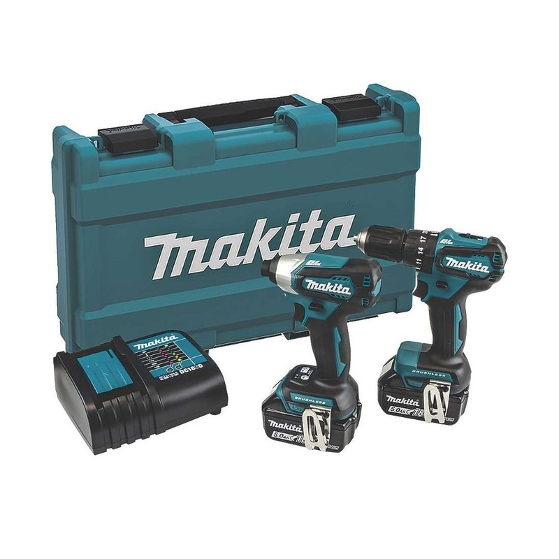 Makita DLX2221ST 18v Brushless Twin Kit - DHP483 Combi & DTD155 Impact Driver