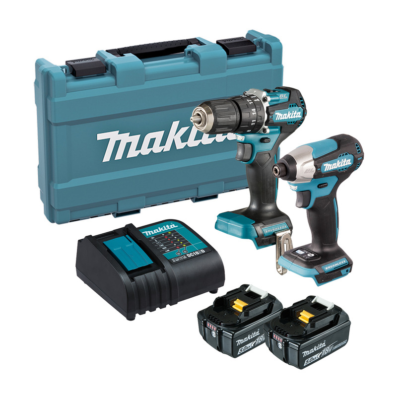 Makita DLX2414ST 18v Brushless Twin Kit - DHP487 Combi Drill and DTD157 Impact Driver