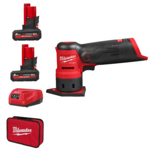 Millwaukee M12FDSS-0B Spot Sander Kit - 2 x 5ah High Output Batteries, Charger & Bag