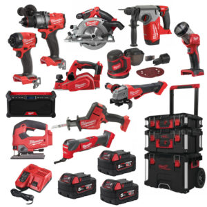 Milwaukee 12 Piece Power Tool Kit 18v - 3 x 5.0ah Batteries