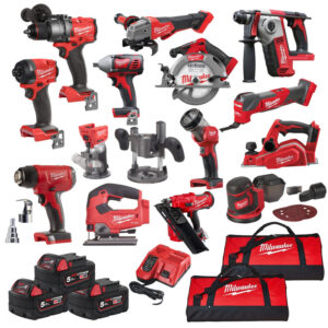 Milwaukee 14 Piece Power Tool Kit 18v - 3 x 5.0ah Batteries