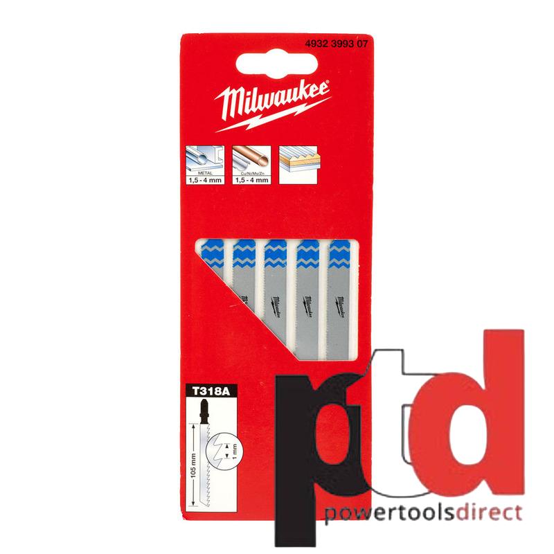 Milwaukee 4932399307 T318A Metal Jigsaw Blades - Pack of 5