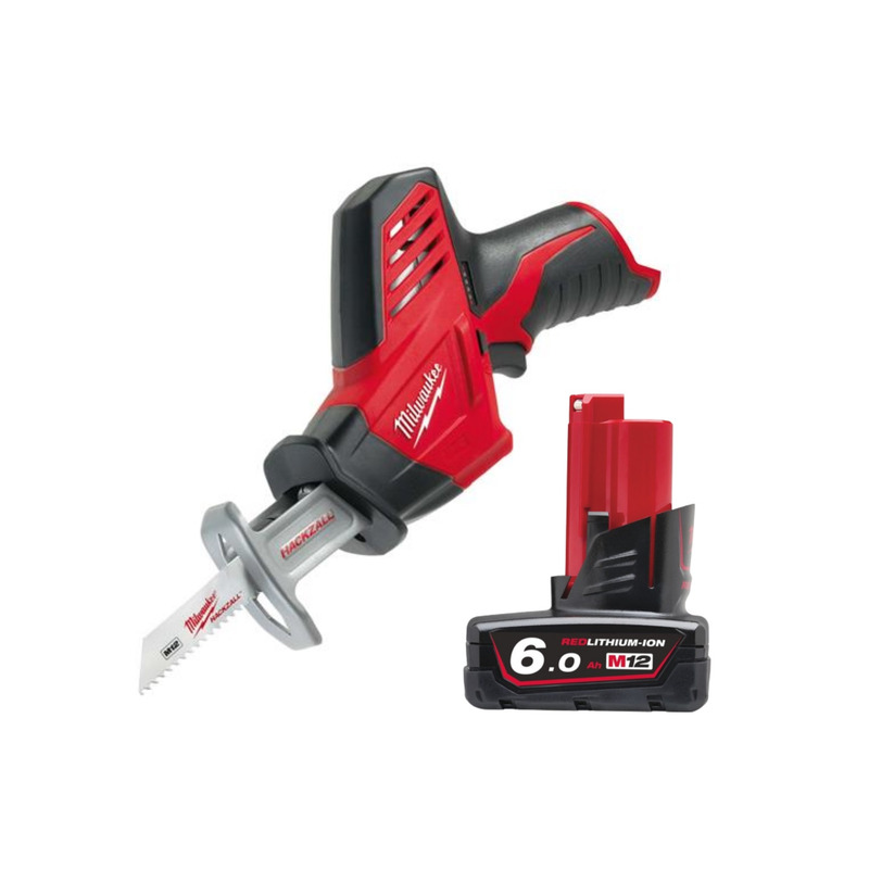 Milwaukee C12HZ-0 12V Sub-Compact Hackzall (Body Only) & M12B6 6.0Ah Battery